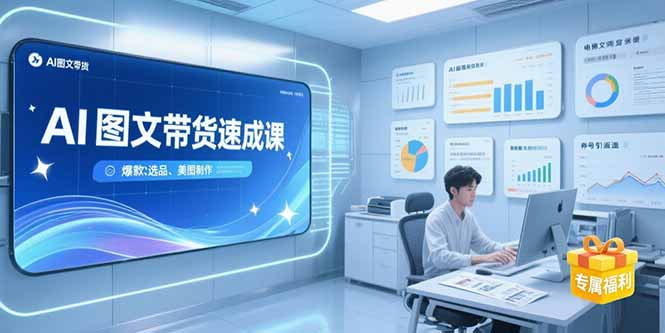 AI图文带货速成课，养号引流秘籍，爆款选品策略，美图制作全流程-网创星球