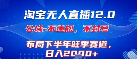 淘宝无人直播12.0，不封号，不违规，布局下半年旺季赛道，日入1k+(独家技术)【揭秘】-网创星球