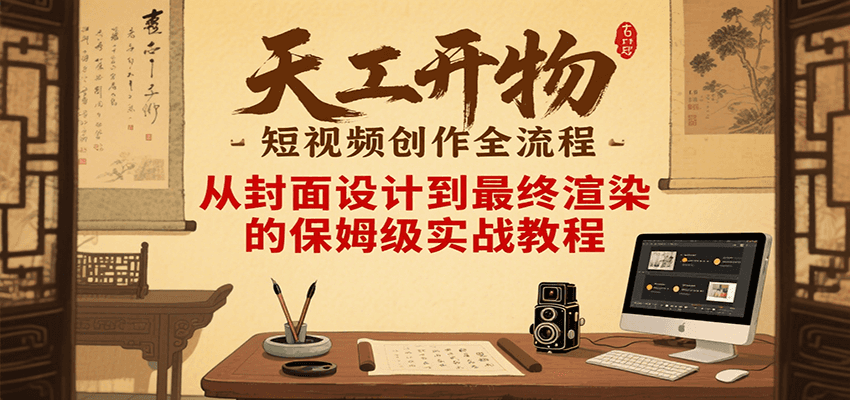 天工开物短视频创作全流程，从封面设计到最终渲染的保姆级实战教程-网创星球