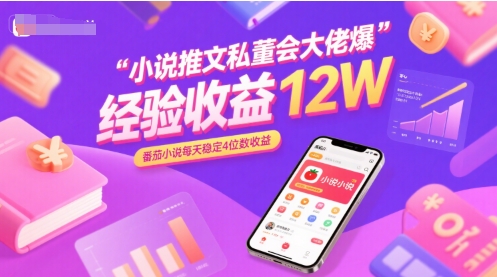 小说推文私董会大佬爆单经验分享收益12W，番茄小说每天稳定4位数收益-网创星球