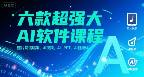 六款超强大AI软件课程，照片说话唱歌，4I视频，AI-PPT，AI智能体-网创星球