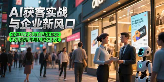AI获客实战与企业新风口，实体店逆袭与自动化成交 短视频矩阵与私域体系化-网创星球