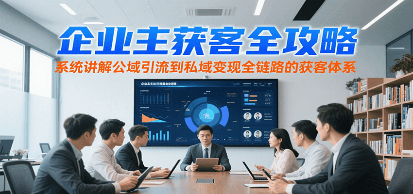 企业主获客全攻略，系统讲解公域引流到私域变现全链路的获客体系-网创星球