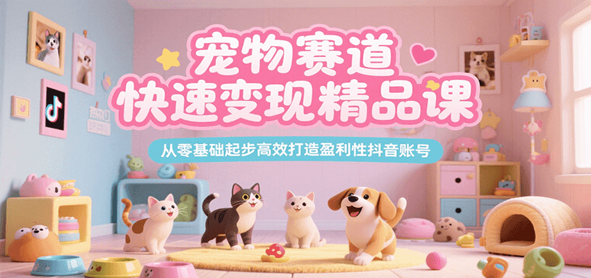 宠物赛道快速变现精品课，从零基础起步高效打造盈利性抖音账号-网创星球