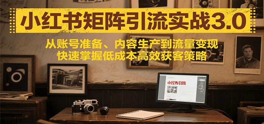 小红书矩阵引流3.0，从账号准备、内容生产到流量变现，快速掌握低成本高效获客策略-网创星球