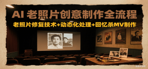 AI老照片创意制作全流程：老照片修复技术+动态化处理+回忆杀MV制作-网创星球
