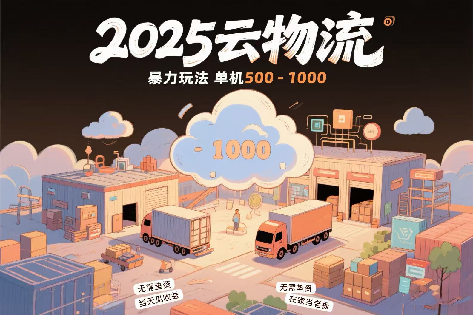 云物流赚差价，项目纯利润500~1000，无需垫资，当天到账。不需要有车，…-网创星球