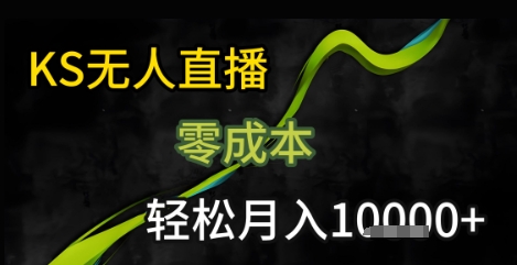 KS无人直播25年最新玩法，只需一部手机，轻松月入1W+【揭秘】-网创星球