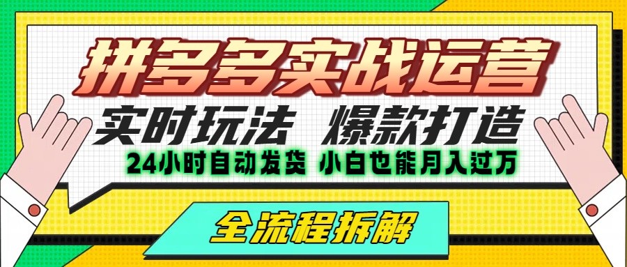 拼多多最新实战运营高投产：长久稳定项目，单店利润一天三位数-网创星球