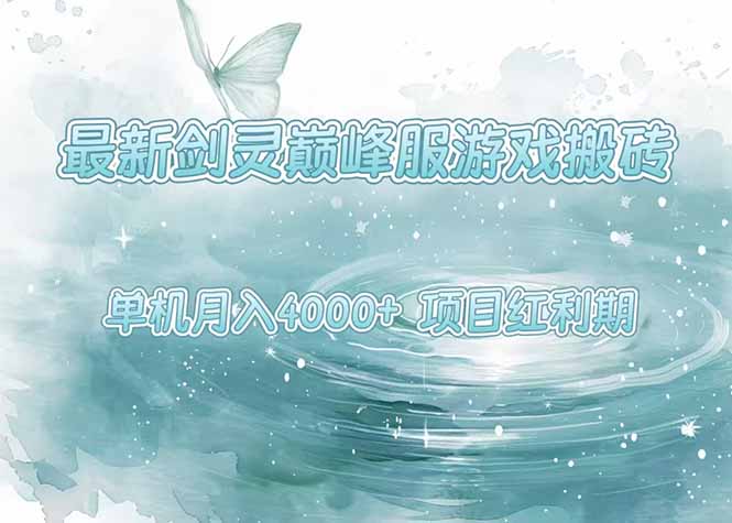 最新剑灵巅峰服游戏搬砖，项目红利期，单机稳定4000+操作简单好上手-网创星球