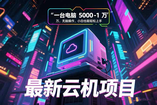 最新云机项目 一台电脑5000到10000 无脑操作小白也能轻松上手-网创星球