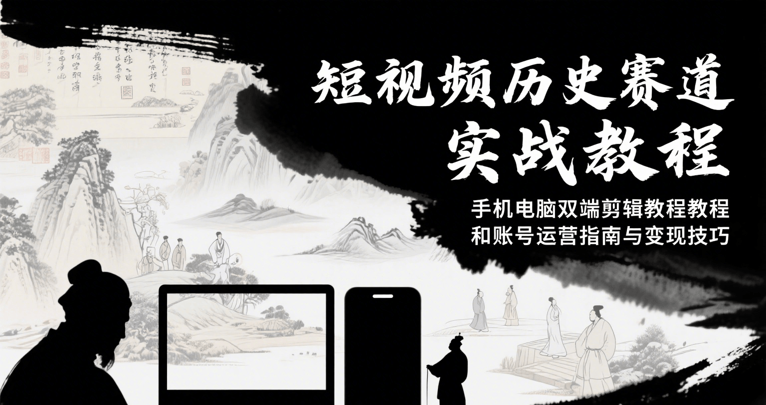 短视频历史赛道实战教程，手机电脑双端剪辑教程和账号运营指南与变现技巧-网创星球