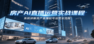 房产AI直播运营实战课程，系统讲解房产直播起号运营全流程-网创星球