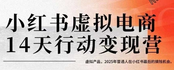 小红书虚拟电商14天变现训练营，虚拟产品，2025年普通人在小红书最后的搞钱机会-网创星球