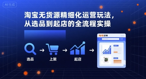 淘宝无货源精细化运营玩法，从选品到起店的全流程实操-网创星球