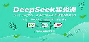 DeepSeek实战课：Excel、WPS接入、AI 组合工具与小红书批量做笔记技巧-网创星球