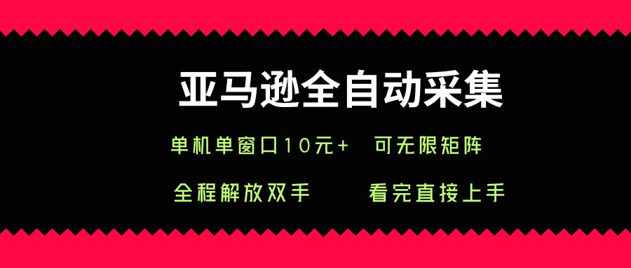 亚马逊全自动采集，单机单窗口一天10+，可无限矩阵去做【揭秘】-网创星球