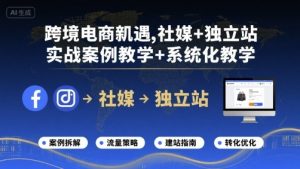 跨境电商新机遇，社媒+独立站，实战案例教学+系统化教学-网创星球