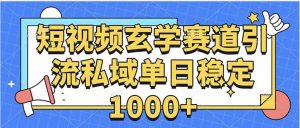 玄学赛道引流私域变现单日稳定1000+教程-网创星球