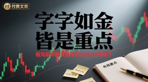 付费文章：字字如金 皆是重点， 看完后 你就清楚该怎么在大A布局了-网创星球