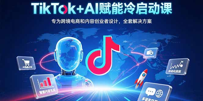 TikTok+AI赋能冷启动课：专为跨境电商和内容创业者设计，全套解决方案-网创星球