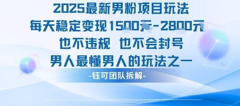 2025最新男粉项目玩法每天变现1k+也不违规也不会封号男人最懂男人的玩法-网创星球
