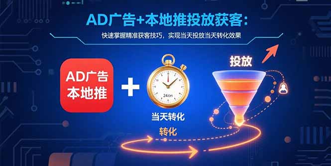 AD广告+本地推投放获客：快速掌握精准获客技巧，实现当天投放当天转化效果-网创星球