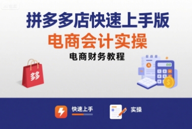 拼多多店快速上手版电商会计实操-电商财务教程-网创星球