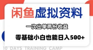 闲鱼虚拟资料新变现玩法,信息差项目,一次出单两份收益,无需囤货,可批量矩阵,零基础小白也能日入多张-网创星球