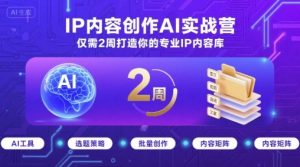IP内容创作AI实战营，仅需2周打造你的专业IP内容库-网创星球