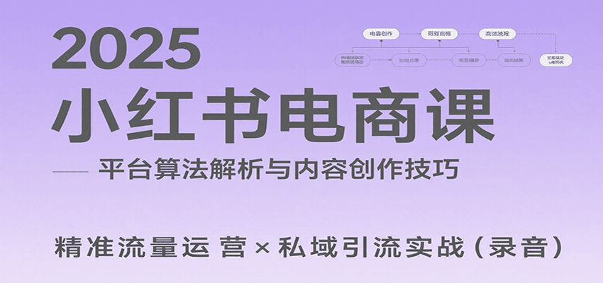 2025小红书电商课：解析算法，创作高转化内容，助力卖家获取流量实现变现(录音)-网创星球