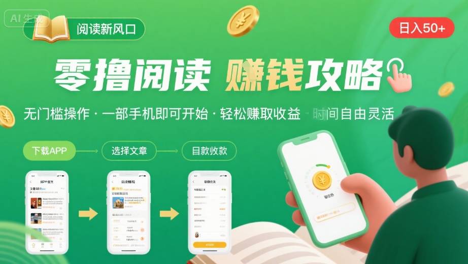 零撸阅读新风口，无门槛轻松挣，一部手机，日入 50-3张【揭秘】-网创星球