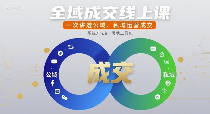全域成交线上课，一次讲透公域、私域运营成交-网创星球