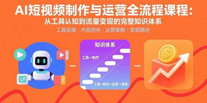 AI短视频制作与运营全流程课程：从工具认知到流量变现的完整知识体系-网创星球