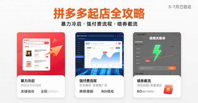 拼多多起店全攻略，暴力冷启，强付费流程，暗券截流，5-7月已验证的方法-网创星球