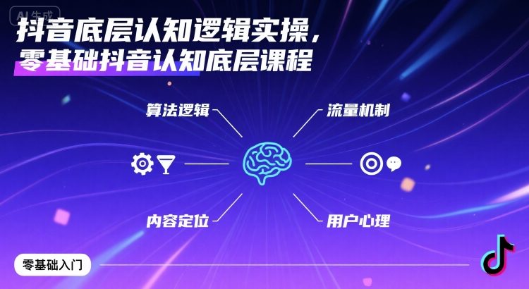 抖音底层认知逻辑实操，零基础抖音认知底层课程-网创星球