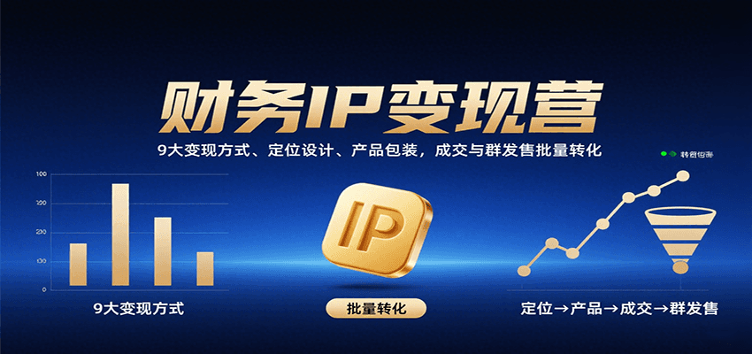 财务IP变现营：9大变现方式、定位设计、产品包装，成交与群发售批量转化-网创星球