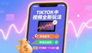 Tiktok中视频全新玩法，快速起号，快速出结果，百万播放一千八百刀-网创星球