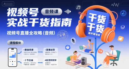 视频号实战干货指南，视频号直播全攻略(音频)-网创星球