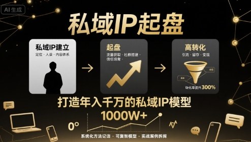 私域IP起盘，私域ip建立、起盘、高转化，打造年入千万的私域ip模型-网创星球