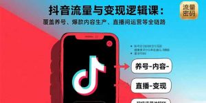 抖音流量与变现逻辑课:覆盖养号、爆款内容生产、直播间运营等全链路-网创星球