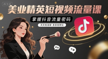 美业精英短视频流量课，掌握抖音流量密码，天天有询单，条条有转化-网创星球