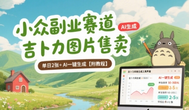 小众副业赛道 吉卜力图片售卖 单日2张+ AI一键生成【附教程】-网创星球