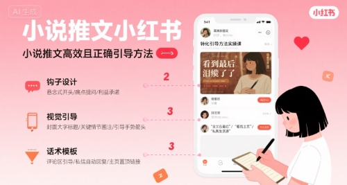 小说推文小红书高转化引导方法实操课，小说推文高效且正确引导方法-网创星球