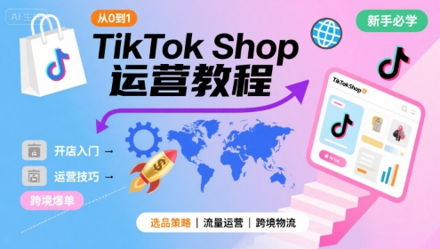 TikTok Shop从0到1运营教程，TikTok跨境电商新手必学课程-网创星球