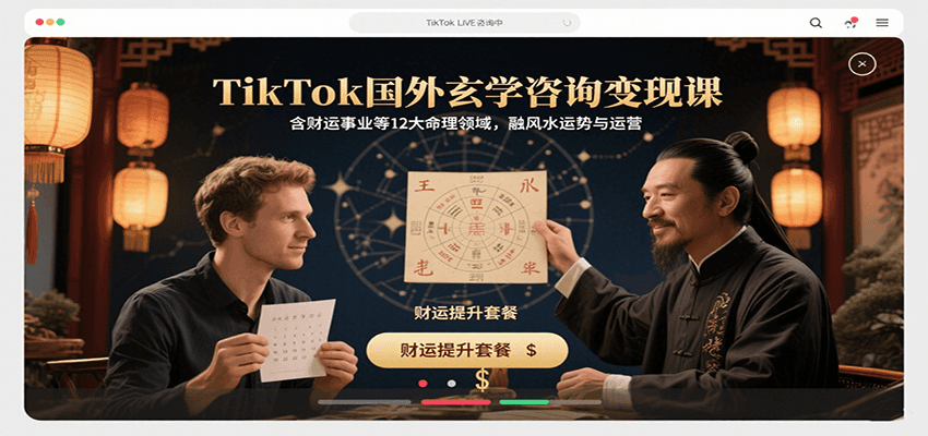 TikTok国外玄学咨询变现课，含财运事业等12大命理领域，融风水运势与运营-网创星球