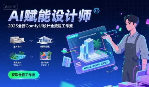 AI赋能设计师， 2025全新comfyui设计全流程工作流 ，室内-建筑-景观-美术，零基础直接上手-网创星球