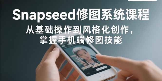 Snapseed修图系统课程：从基础操作到风格化创作，掌握手机端修图技能-网创星球