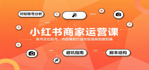 小红书商家运营课，账号定位起号、内容爆款打造与短视频拍摄剪辑-网创星球