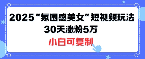 不露脸也能火！2025“氛围感美女”短视频玩法，30天涨粉5W小白可复制-网创星球